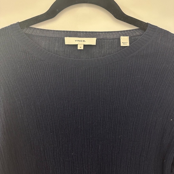 Vince Navy Ribbed Top - Picture 2 of 4